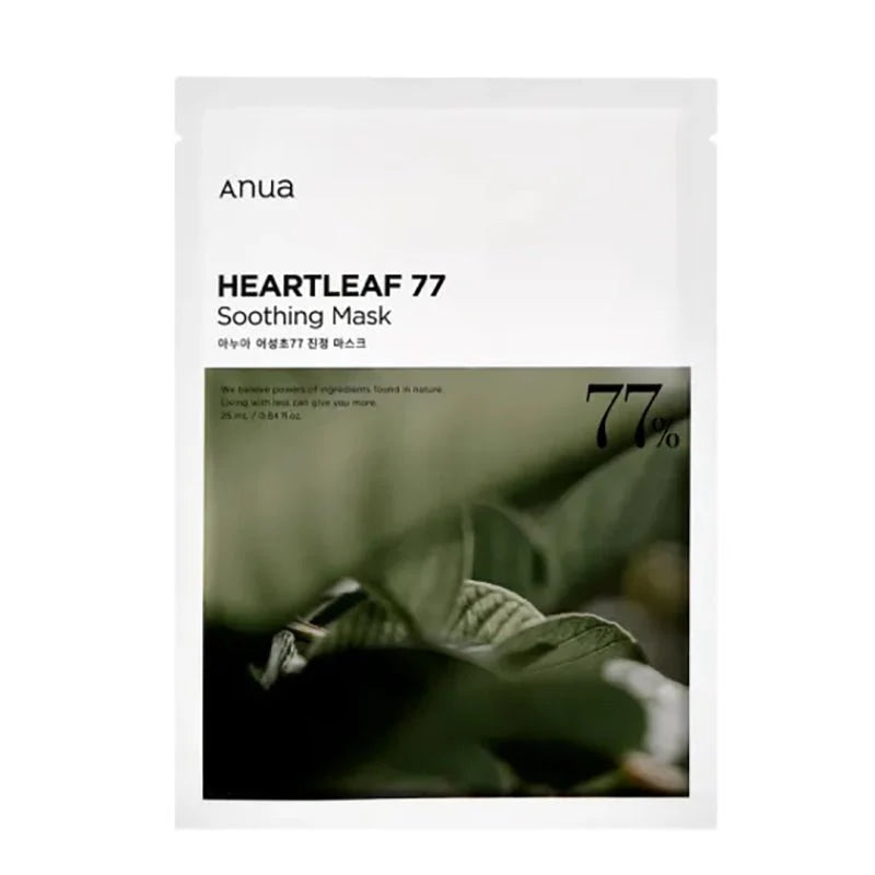 Anua Heartleaf 77 Soothing Mask sheet with natural heartleaf extract for calming skin