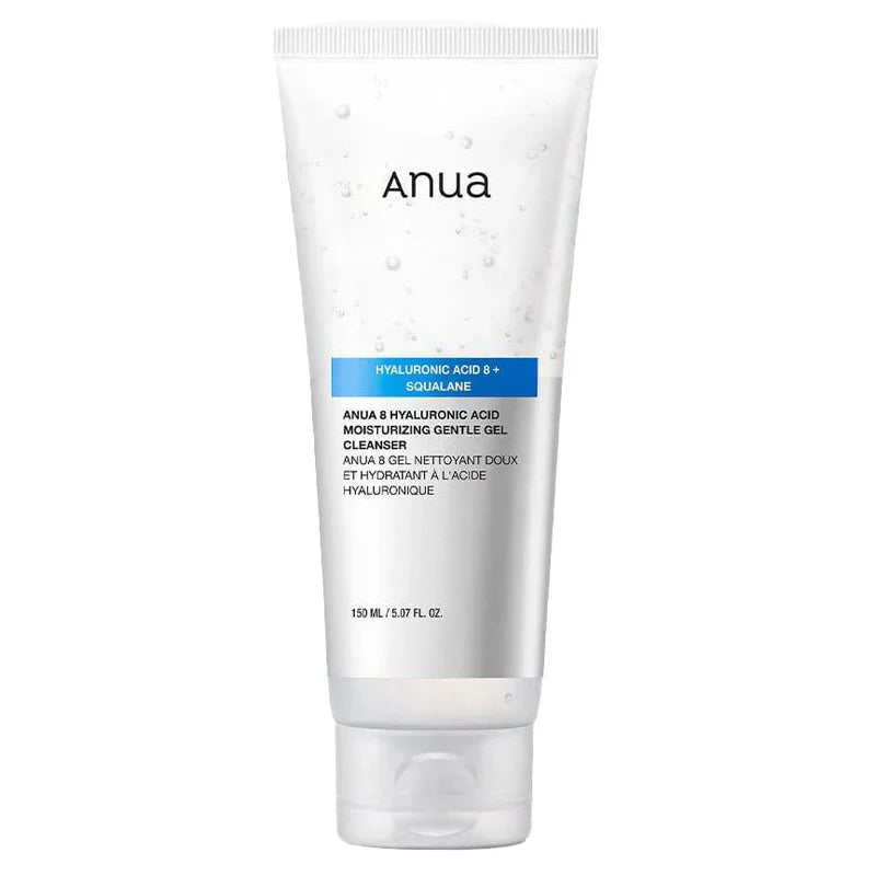 Anua hyaluronic acid face cleanser moisturizing gentle gel in a 150 ml white tube