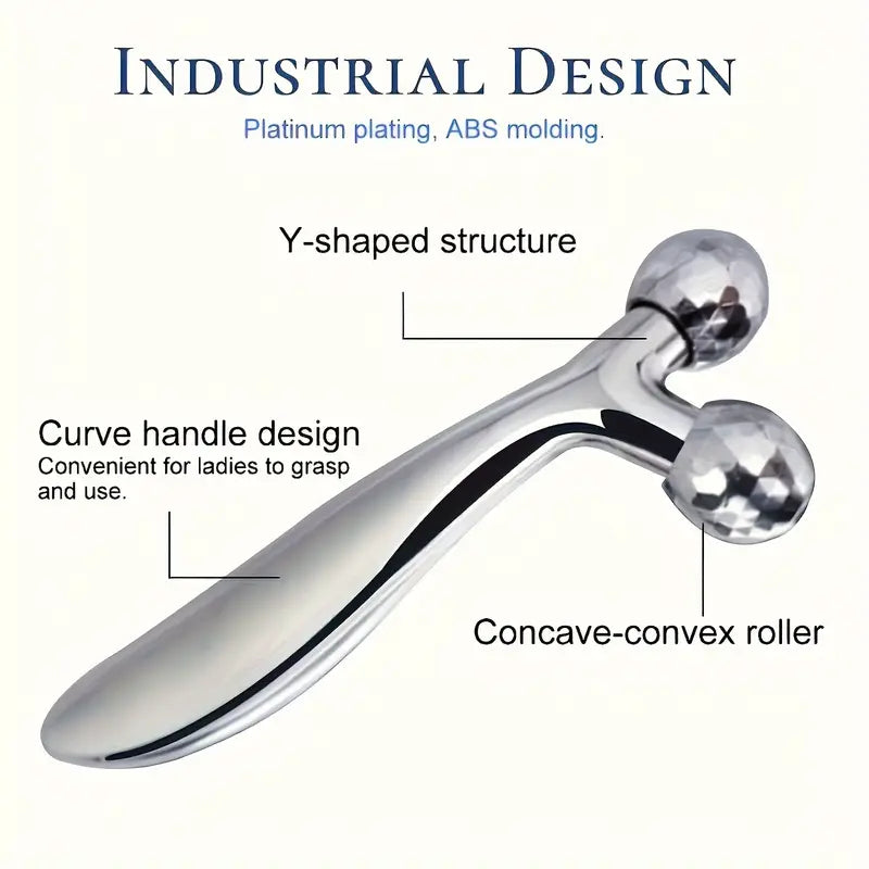 Zuzu Aura 3D face massage roller with Y-shaped structure and concave-convex rollers for facial massage