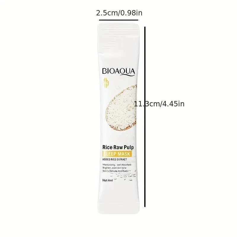 Zuzu Aura Korean rice pulp sleeping mask sachet with rice extract for moisturizing overnight skincare