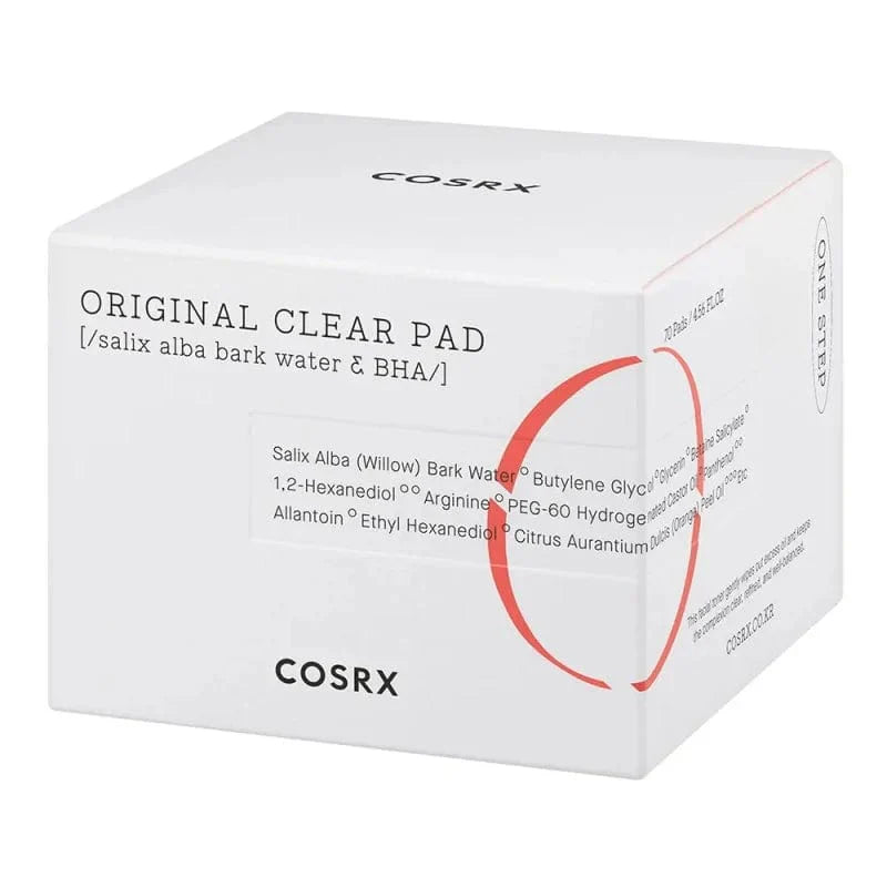 Cosrx Original Clear Pad box with Korean BHA peel pads for acne treatment and exfoliation