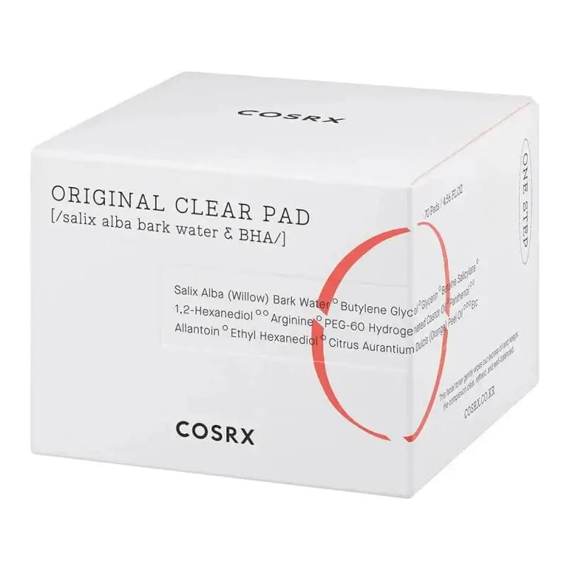 Cosrx Original Clear Pad box with Korean BHA peel pads for acne treatment and exfoliation