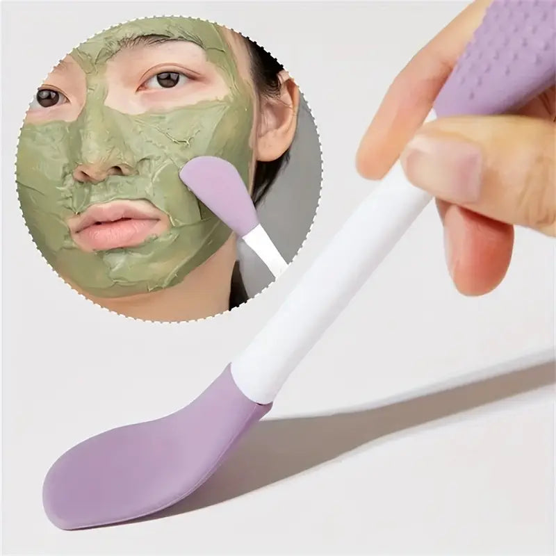 Zuzu Aura double head silicone mask brush with purple heads for smooth and even facial mask application