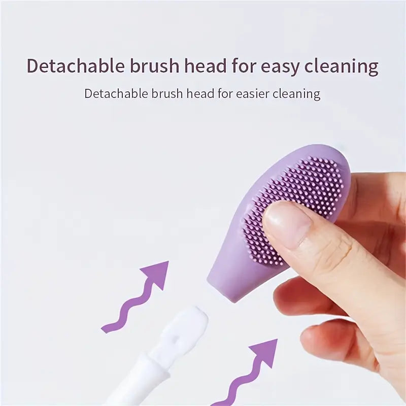 Zuzu Aura double head silicone mask brush with detachable purple brush head for easy cleaning