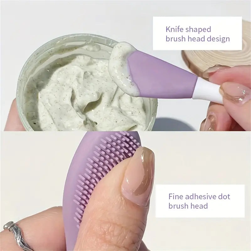 Zuzu Aura double head silicone mask brush with knife shaped and adhesive dot brush heads for skincare