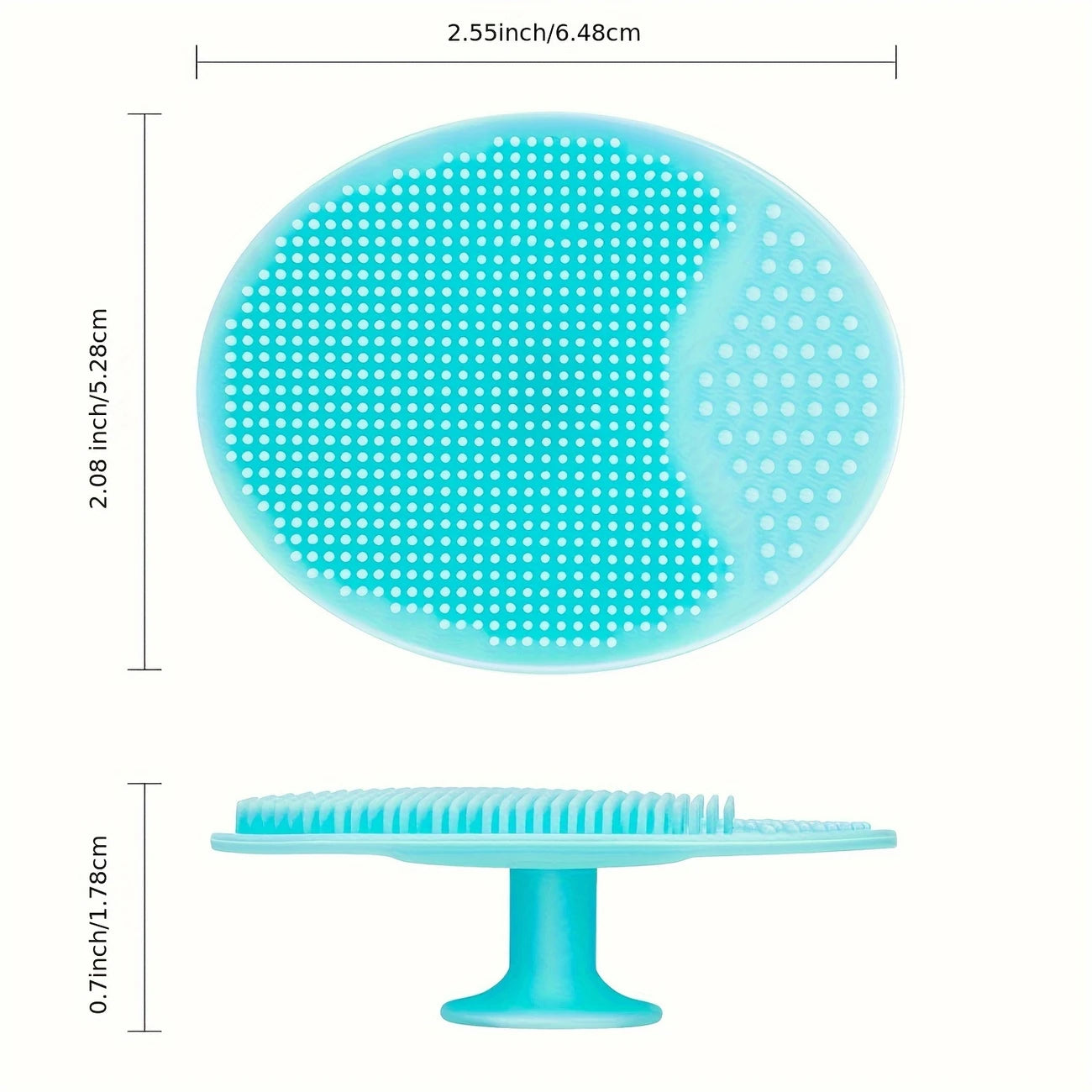 Zuzu Aura gentle facial cleansing tool in blue silicone with soft bristles and ergonomic handle