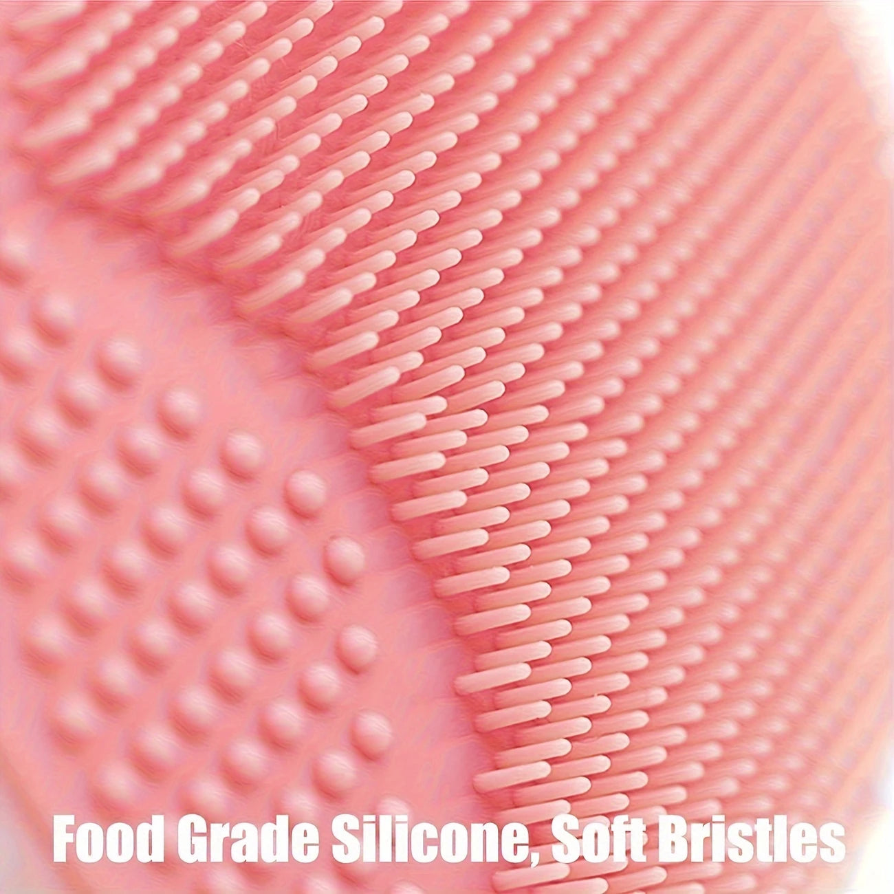 Close-up of Zuzu Aura gentle facial cleansing tool with food grade silicone and soft bristles