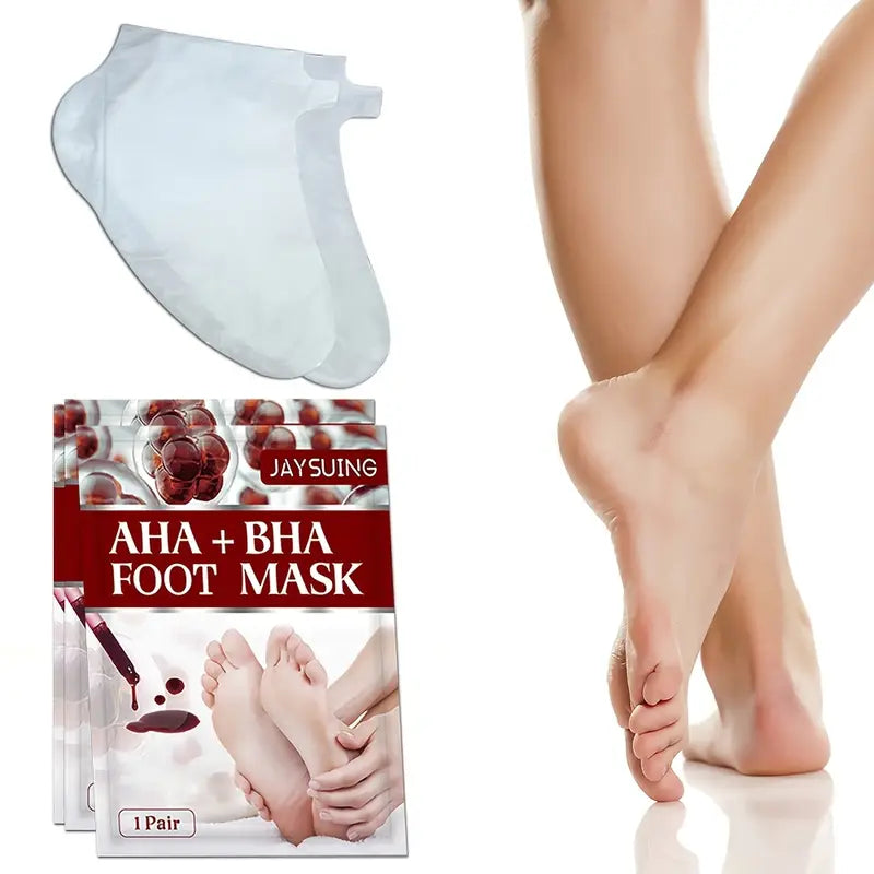 Zuzu Aura Korean exfoliating foot mask AHA and BHA treatment with pair of protective foot covers