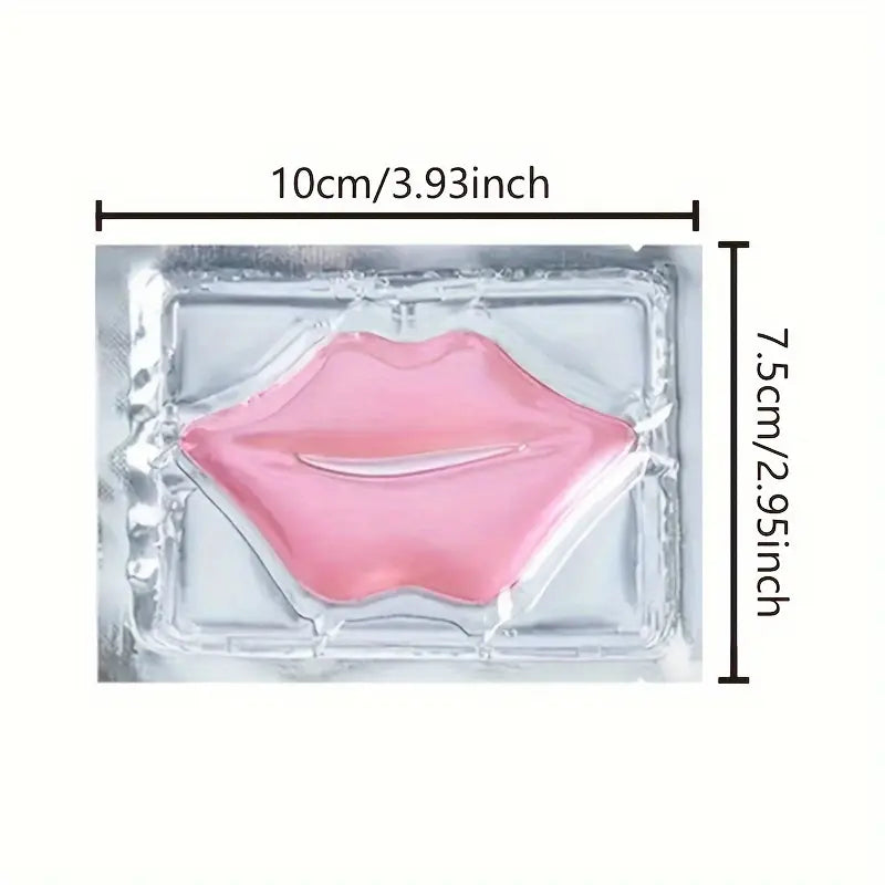 Zuzu Aura pink lip care mask for dry lips in lips-shaped packaging measuring 10cm by 7.5cm
