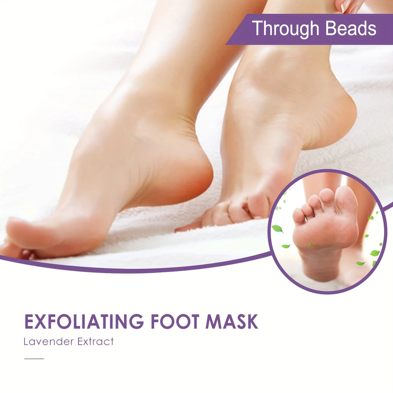 Zuzu Aura lavender foot mask exfoliating treatment with lavender extract for smooth feet