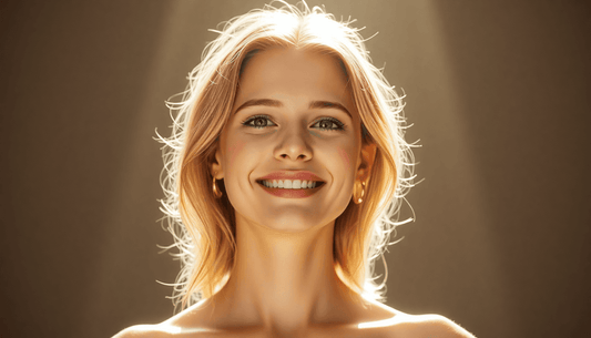 glowing face of lady 