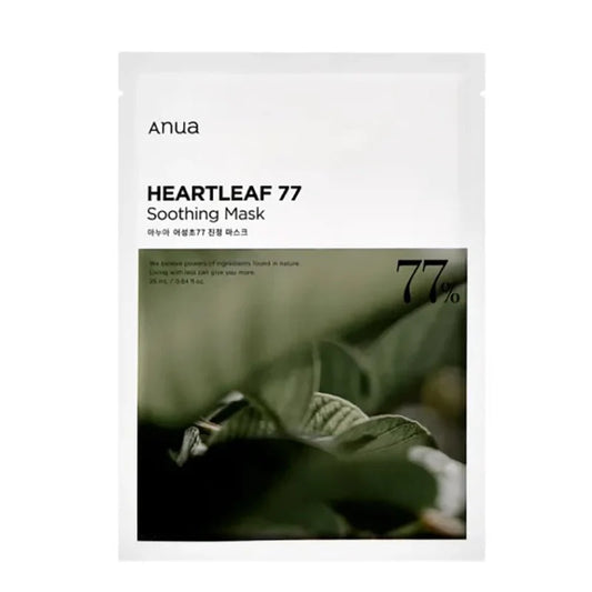 Anua Heartleaf 77 Soothing Mask sheet with natural heartleaf extract for calming skin