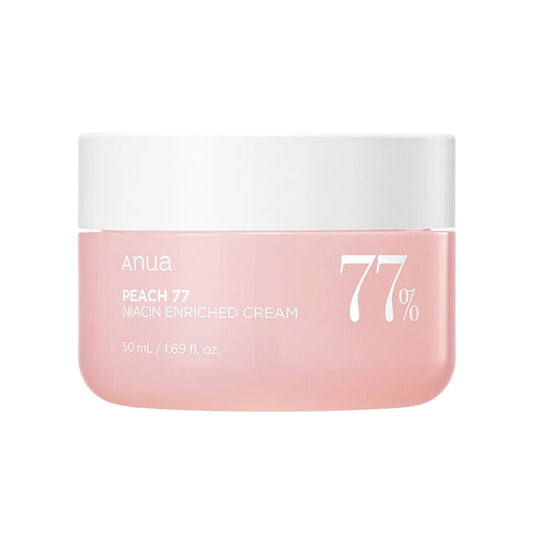 Anua Peach 77 Niacin Enriched Cream moisturizer in pink jar best Asian skincare moisturizer