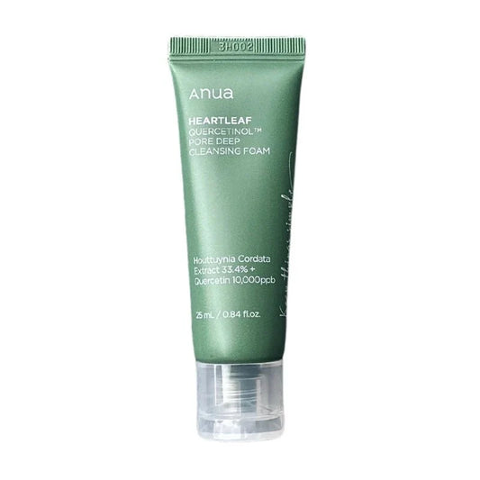 Anua quercetinol pore cleanser mini green tube 25ml deep cleansing foam