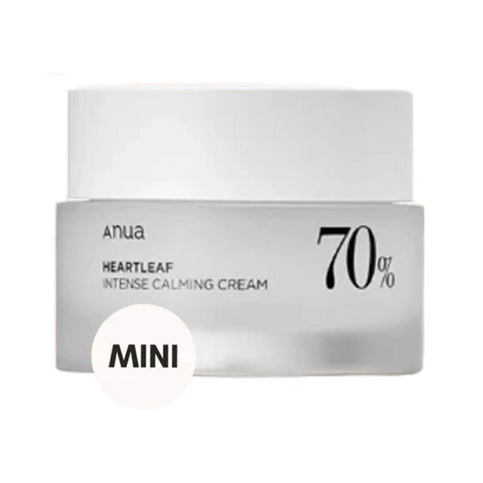 Anua travel size calming cream Heartleaf intense moisturizing cream in a mini jar