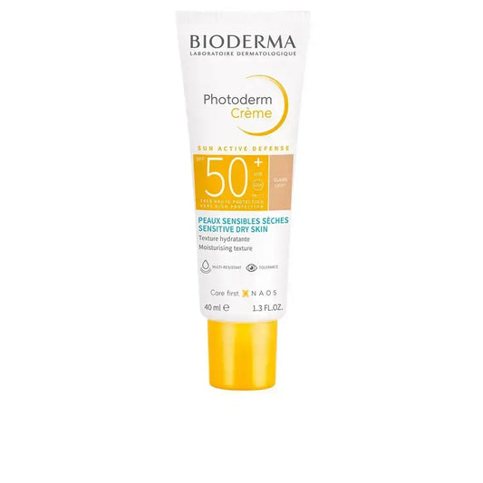 Bioderma Photoderm Creme Sunscreen Cream Tinted SPF 50+ for Sensitive Dry Skin in a 40 ml tube
