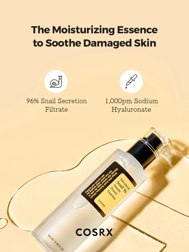 Cosrx toner featuring snail mucin essence for face with 96% snail secretion filtrate and hyaluronic acid