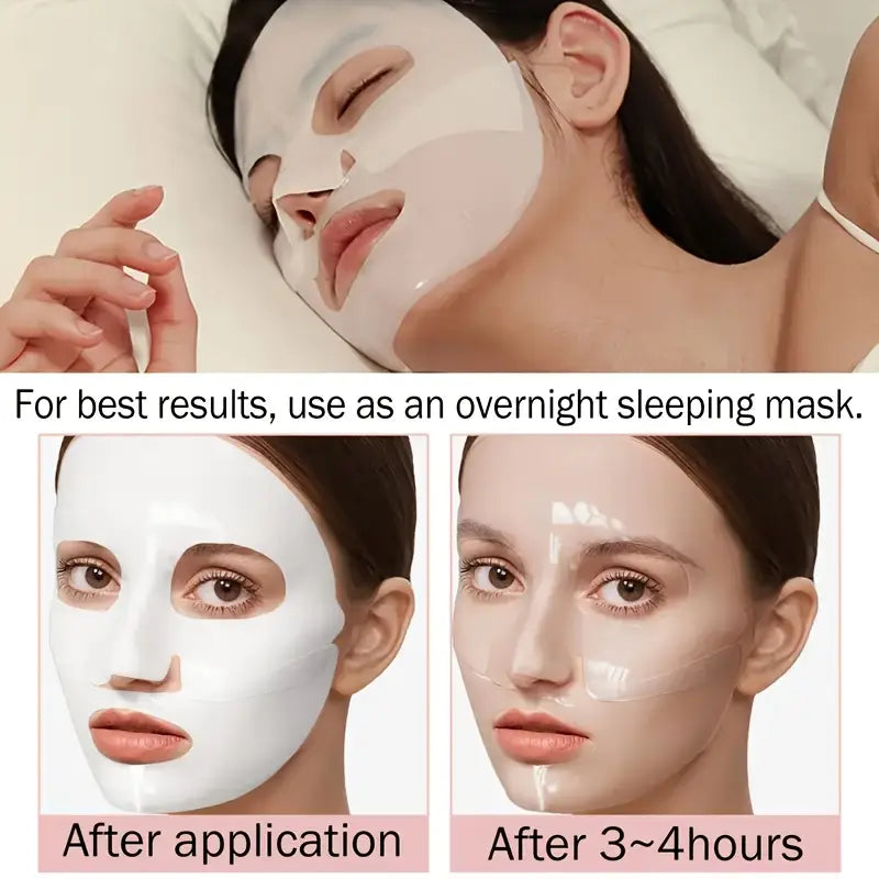 Zuzu Aura Korean collagen face mask applied on woman showing before and after 3 to 4 hours results