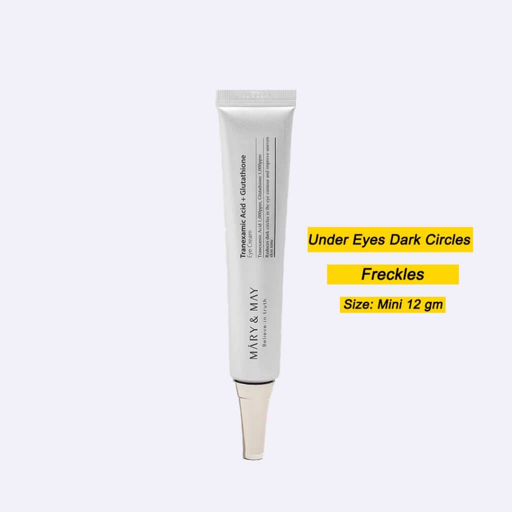 Zuzu Aura eye cream for dark eye circles in a sleek tube for brightening and reducing puffiness