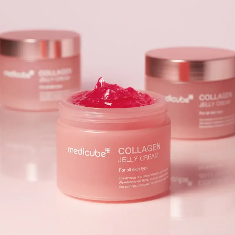 Medicube collagen jelly cream in a jar designed for anti-aging and all skin types