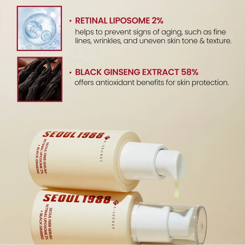 Zuzu Aura Retinal Serum with Black Ginseng featuring liposome technology for anti-aging benefits