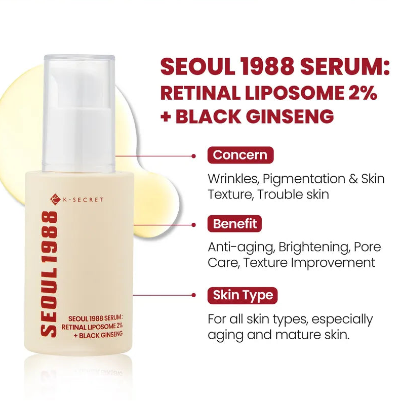 Seoul 1988 Retinal Serum with Black Ginseng for anti-aging and skin texture improvement
