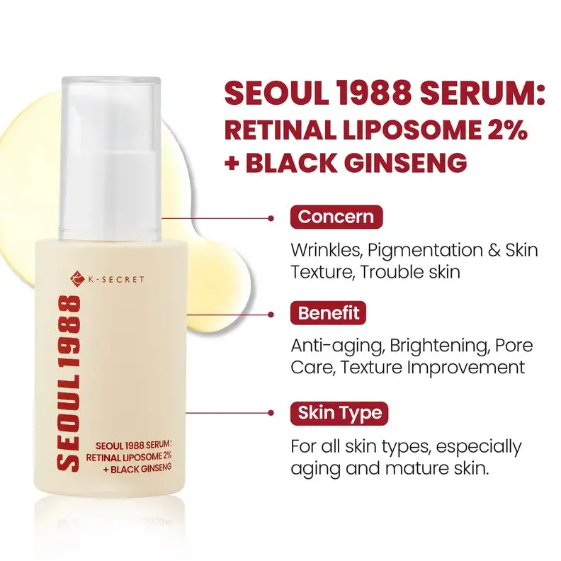 Zuzu Aura Seoul 1988 Retinal Serum with Black Ginseng for anti-aging and skin texture improvement