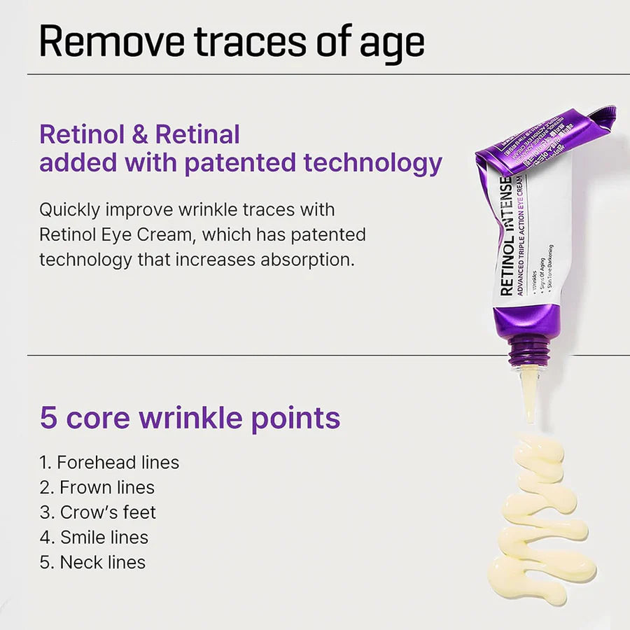 Some By Mi retinol eye cream for dark circles with patented technology to improve wrinkle traces
